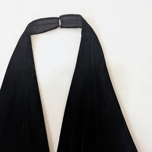 FREE PEOPLE Nicole Velvet Halter Top M -- Black -- Plunging V-Neck -- Open Back - Picture 8 of 12